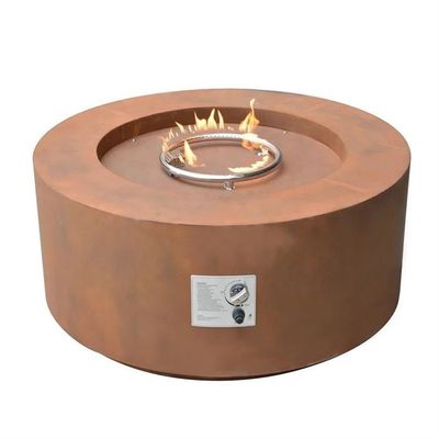 Corten Steel Round Fire Pit Table 95cm Portable Freestanding Gas Propane