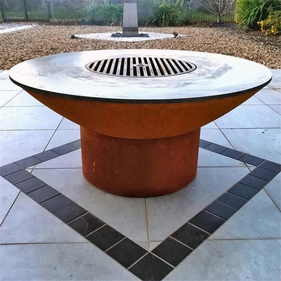 Modern Design Rusty Outdoor Charcoal BBQ Grills Corten Steel BBQ Fire Bowl Pit