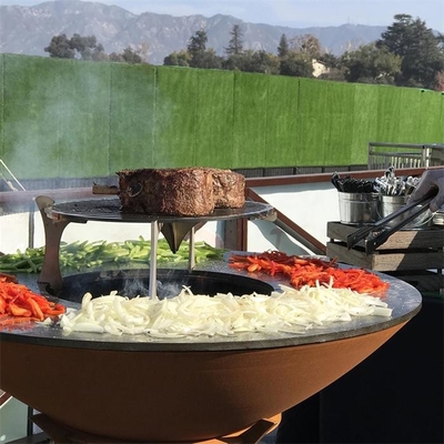 Modern Design Rusty Outdoor Charcoal BBQ Grills Corten Steel BBQ Fire Bowl Pit