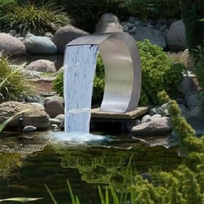 Modern Metal Sculpture Garden Art Stainless Steel Water Bowl Fountain