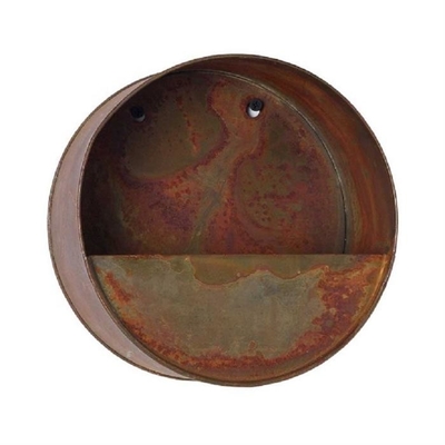 Home Metal Wall Decoration Corten Steel Half Round Wall Hanging Flower Pots