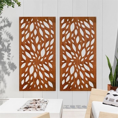 Laser Cutting Leafy Greens Patterns Corten Steel Decorative Wall Panel