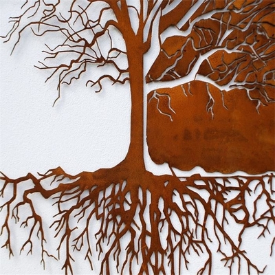 Living Room Decoration Tree Of Life Wall Metal Art Corten Steel Wall Decor