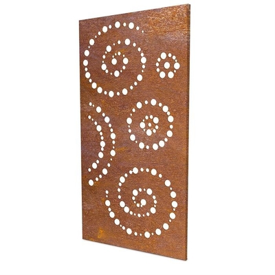Heigh 180cm Decorative Oxy Shield Spiral Pattern Corten Steel Spiral Screen Panel